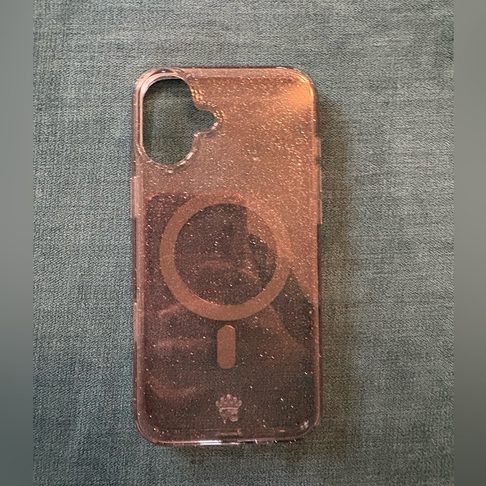 Velvet Caviar Gray Glitter Case- iphone  16 plus